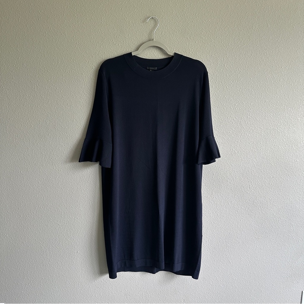 COS Navy Fine Knit Shift Midi Dress Large